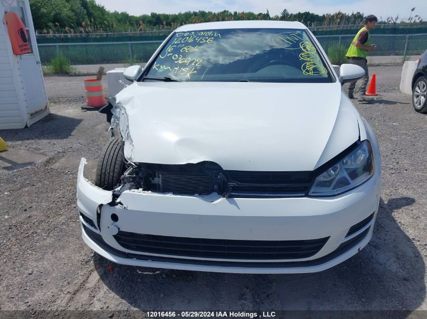 2016 Volkswagen Golf S/Se/Sel VIN: 3VW217AU9GM036922 Lot: 12016456