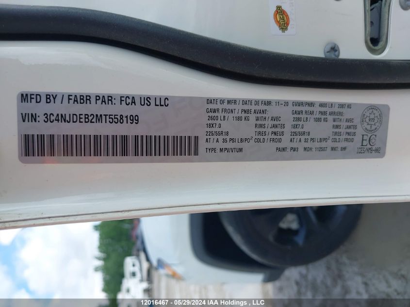 2021 Jeep Compass 80Th Edition VIN: 3C4NJDEB2MT558199 Lot: 12016467