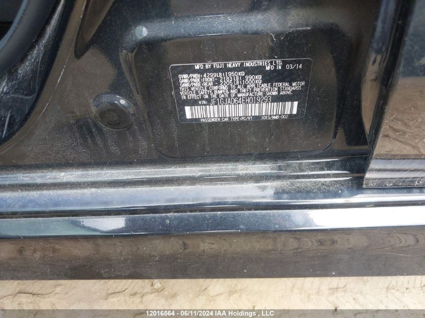 2014 Subaru Impreza 2.0I Premium VIN: JF1GJAD64EH019293 Lot: 12016564