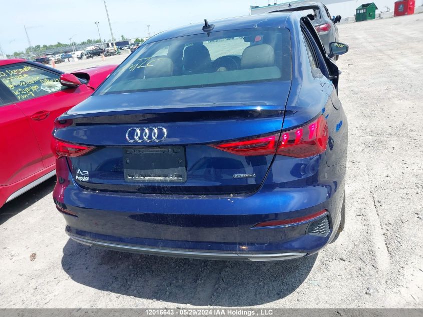 2022 Audi A3 Premium VIN: WAUGUCGY7NA047587 Lot: 12016643