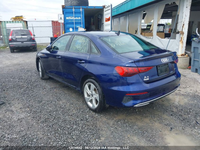 2022 Audi A3 Premium VIN: WAUGUCGY7NA047587 Lot: 12016643