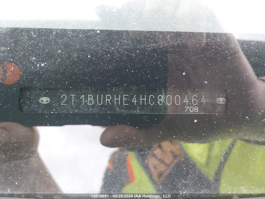 2017 Toyota Corolla L/Le/Xle/Se/Xse VIN: 2T1BURHE4HC800464 Lot: 12016691