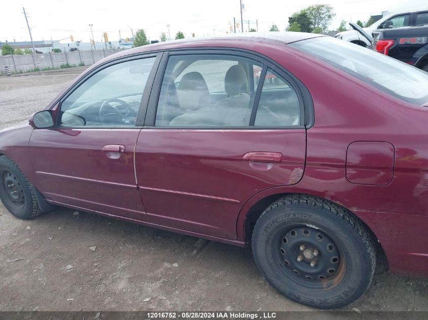 2003 Honda Civic Sdn VIN: 2HGES16683H938492 Lot: 12016752