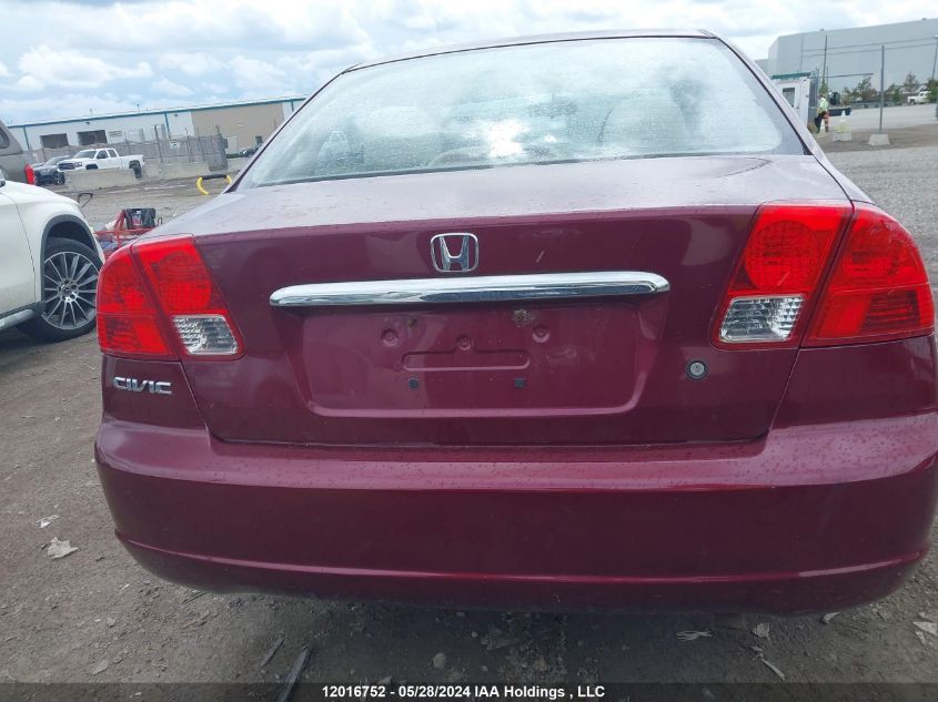 2003 Honda Civic Sdn VIN: 2HGES16683H938492 Lot: 12016752