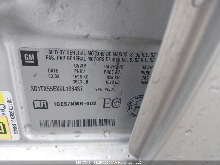 2009 Chevrolet Aveo VIN: 3G1TX55EX9L138437 Lot: 12017048