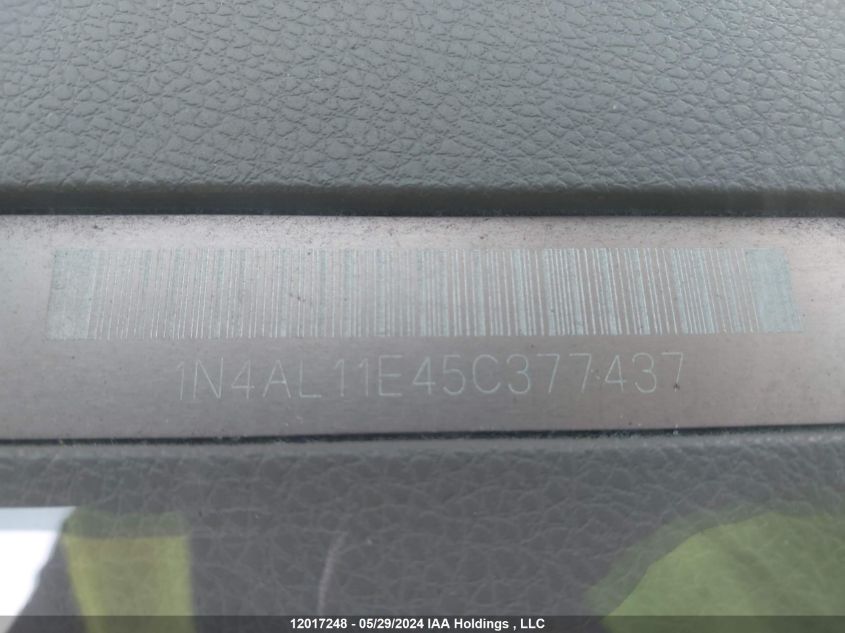 2005 Nissan Altima S/Sl VIN: 1N4AL11E45C377437 Lot: 12017248