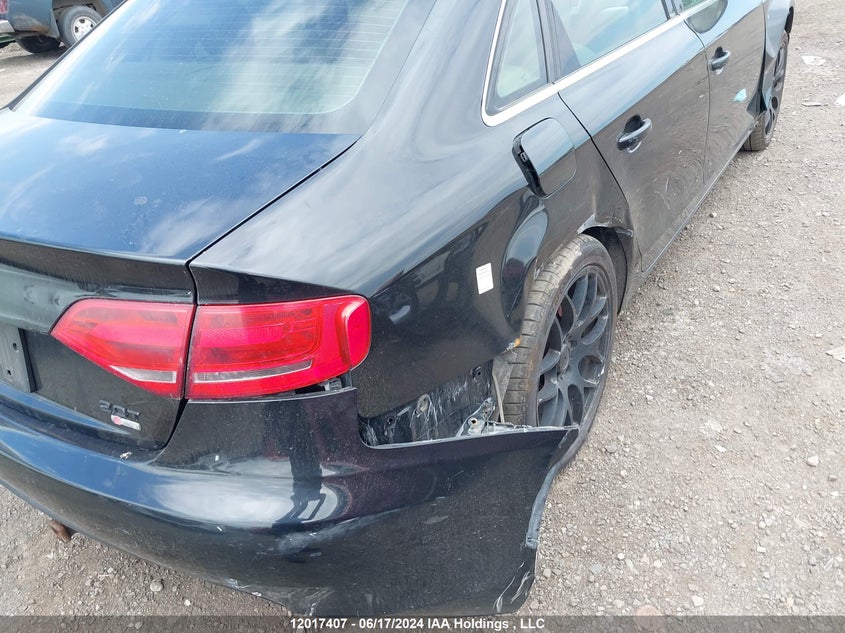 2009 Audi A4 2.0T Quattro VIN: WAULF68K29A088784 Lot: 12017407