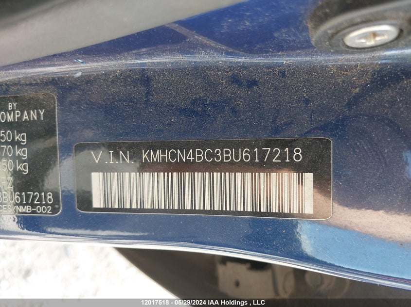 2011 Hyundai Accent VIN: KMHCN4BC3BU617218 Lot: 12017518