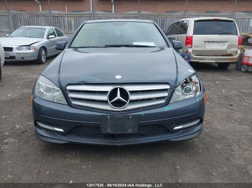 2011 Mercedes-Benz C-Class VIN: WDDGF8FBXBA491801 Lot: 12017525