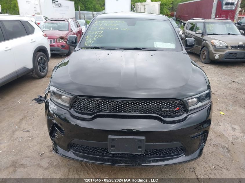 2022 Dodge Durango Sxt VIN: 1C4RDJAG3NC132978 Lot: 12017645