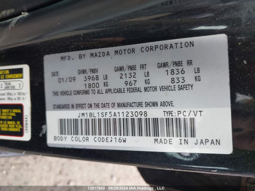 2010 Mazda 3 I VIN: JM1BL1SF5A1123098 Lot: 12017683