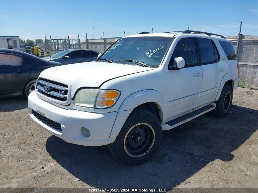 2002 Toyota Sequoia Limited VIN: 5TDBT48A22S083953 Lot: 12017767