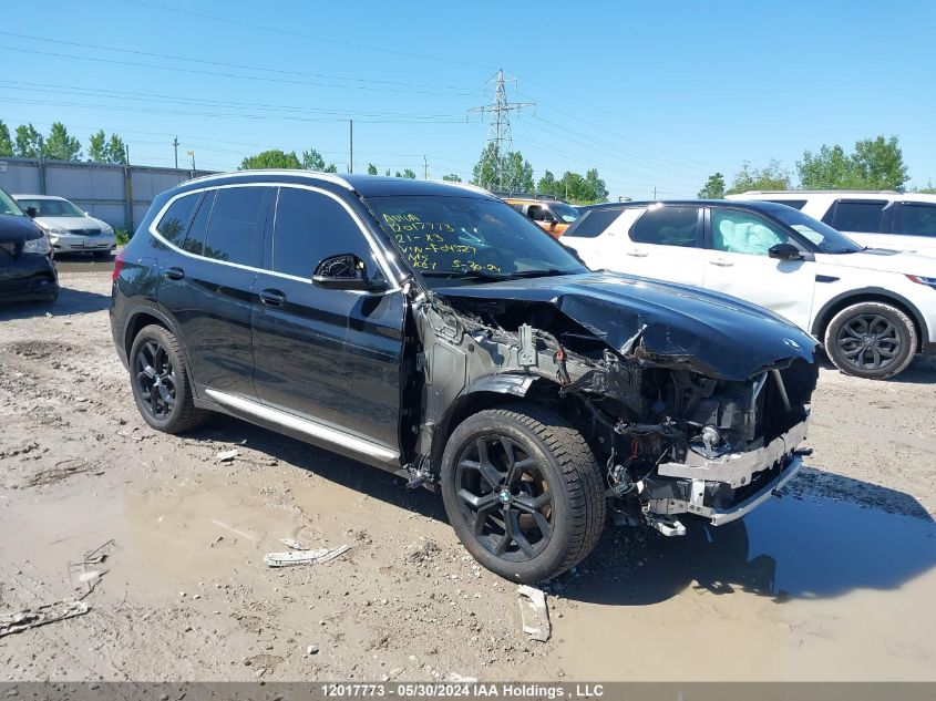 2021 BMW X3 VIN: 5UXTY5C03M9F04527 Lot: 12017773