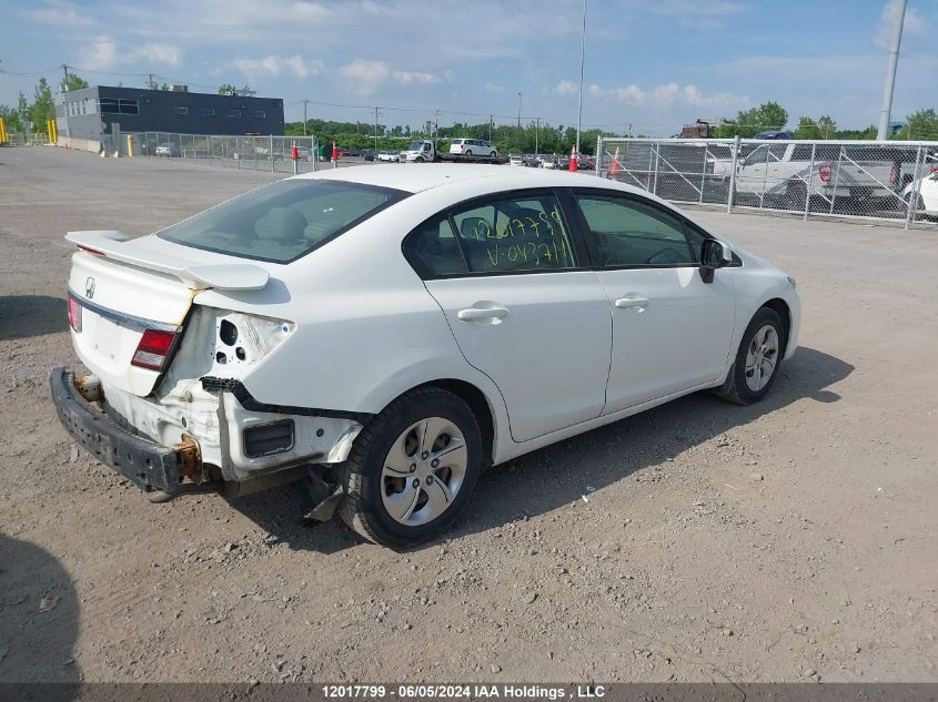 2013 Honda Civic Lx VIN: 2HGFB2E46DH043711 Lot: 12017799