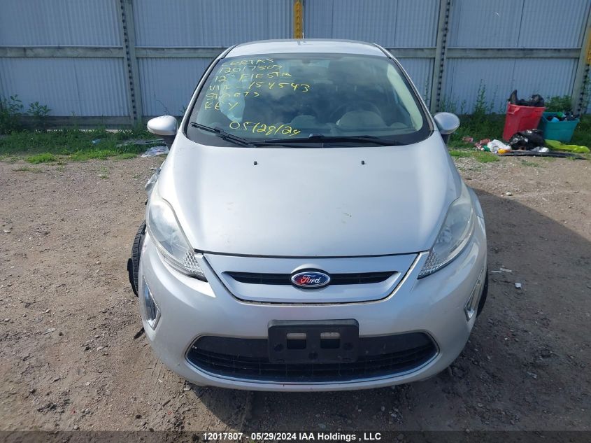 2012 Ford Fiesta Ses VIN: 3FADP4FJ0CM154543 Lot: 12017807