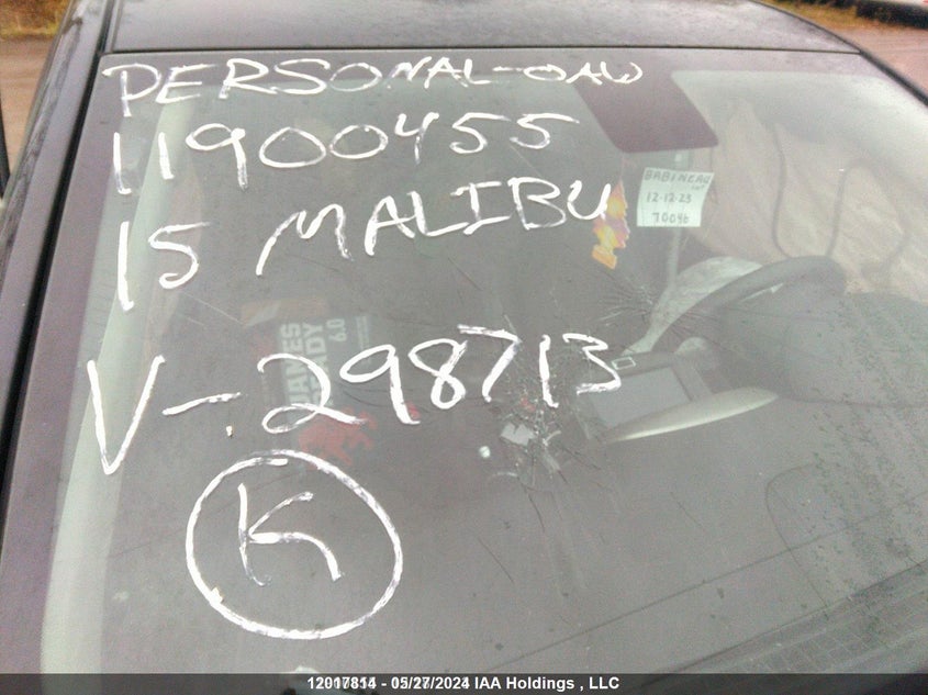 2015 Chevrolet Malibu VIN: 1G11C5SL2FF298713 Lot: 12017814