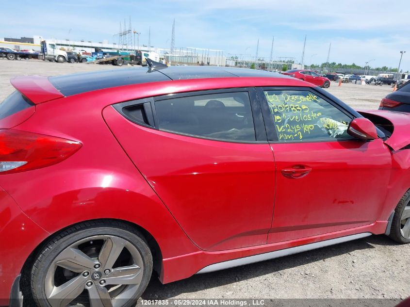 2015 Hyundai Veloster Turbo VIN: KMHTC6AE7FU245490 Lot: 12017835