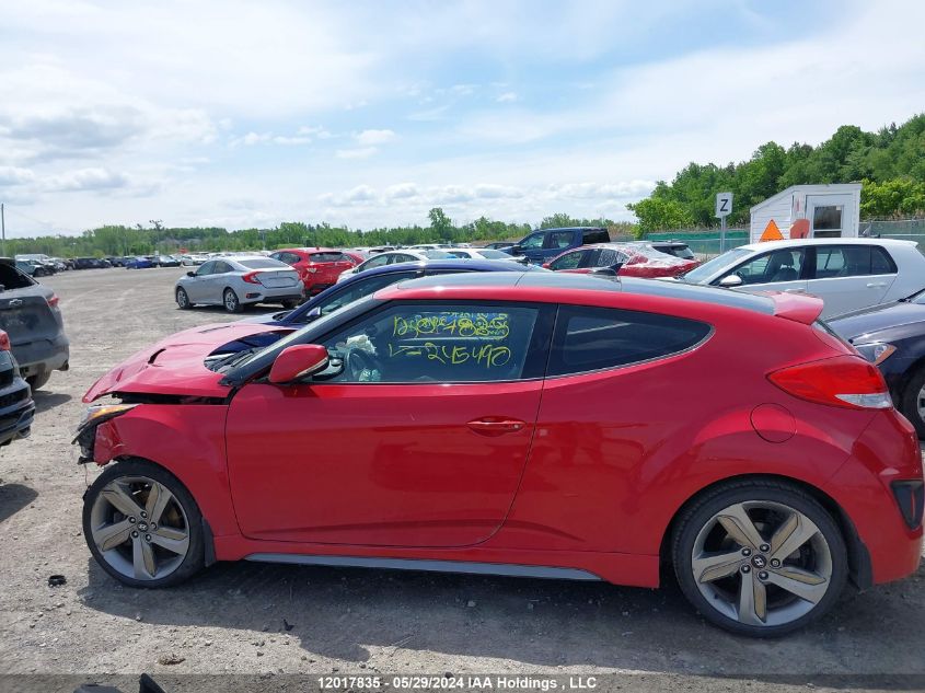 2015 Hyundai Veloster Turbo VIN: KMHTC6AE7FU245490 Lot: 12017835