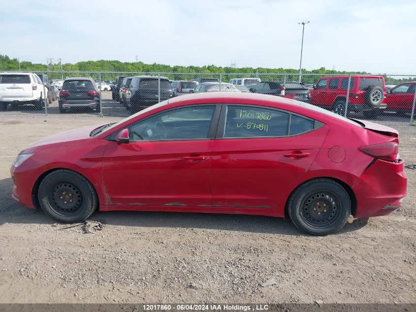 2019 Hyundai Elantra Preferred VIN: KMHD84LF0KU870811 Lot: 12017860