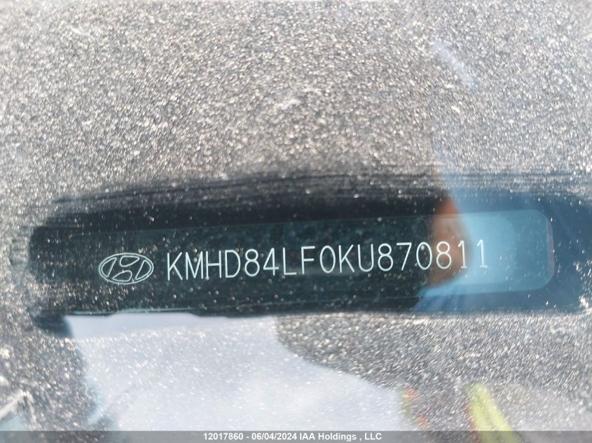 2019 Hyundai Elantra Preferred VIN: KMHD84LF0KU870811 Lot: 12017860