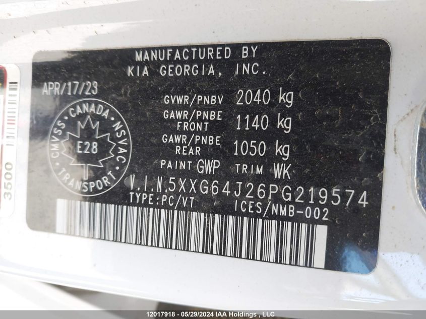 2023 Kia K5 VIN: 5XXG64J26PG219574 Lot: 12017918
