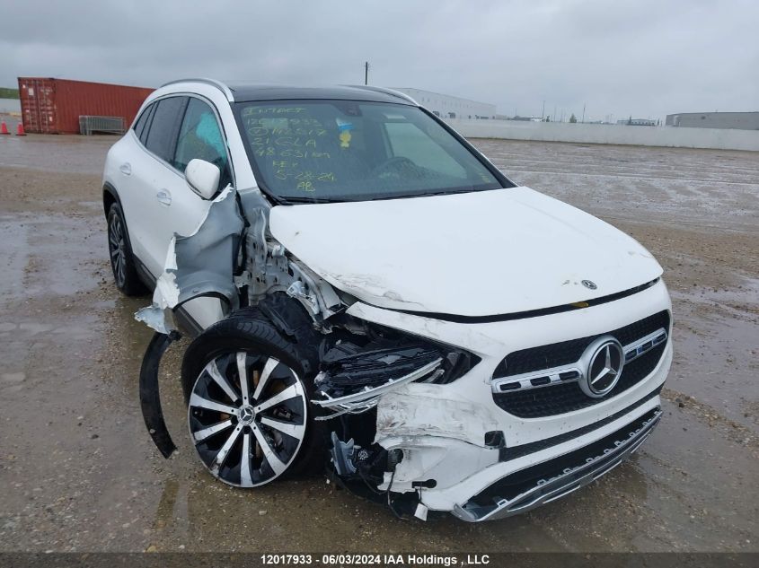 2021 Mercedes-Benz Gla VIN: W1N4N4HB9MJ142517 Lot: 12017933