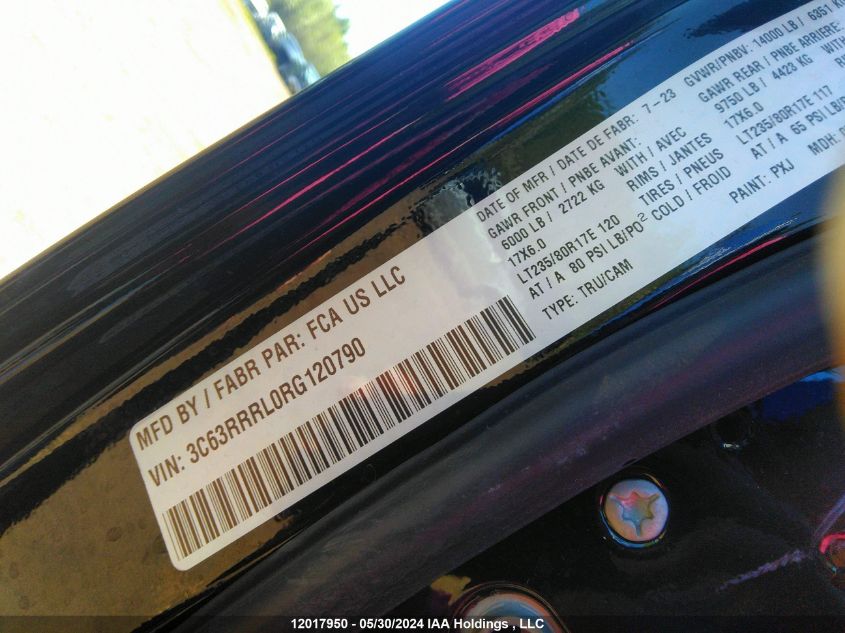 2024 Ram 3500 Limited VIN: 3C63RRRL0RG120790 Lot: 12017950