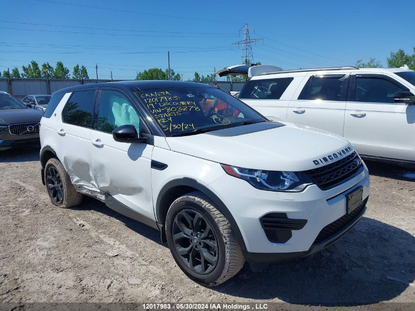 2019 Land Rover Discovery Sport Se VIN: SALCP2FX7KH803278 Lot: 12017983