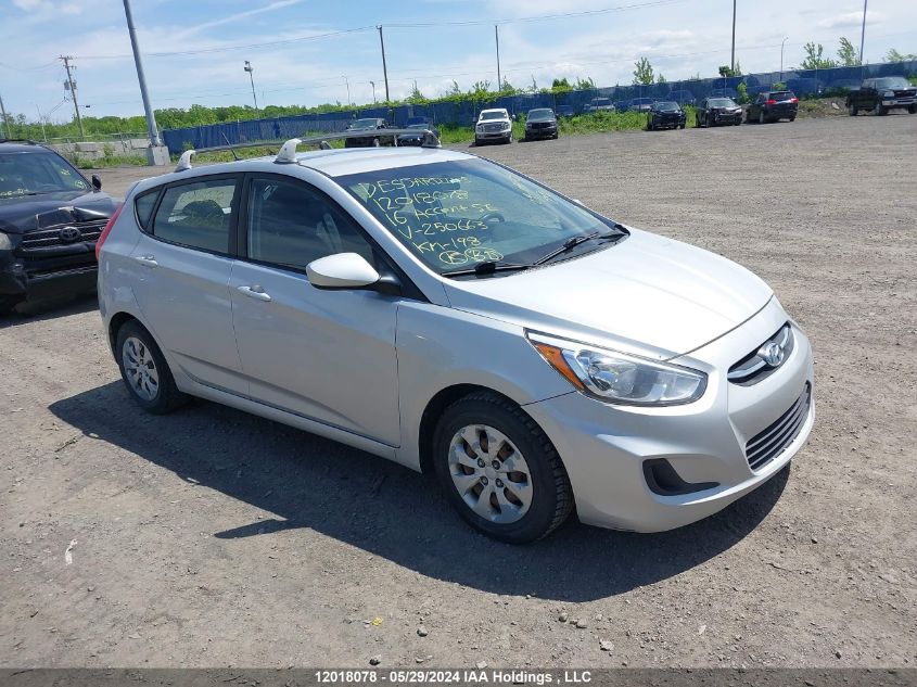 2016 Hyundai Accent Se VIN: KMHCT5AEXGU250663 Lot: 12018078