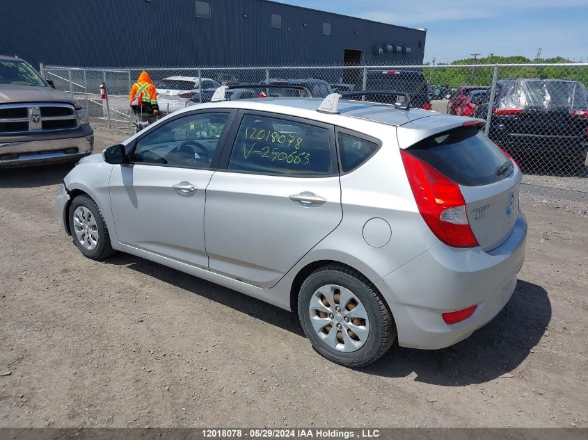 2016 Hyundai Accent Se VIN: KMHCT5AEXGU250663 Lot: 12018078