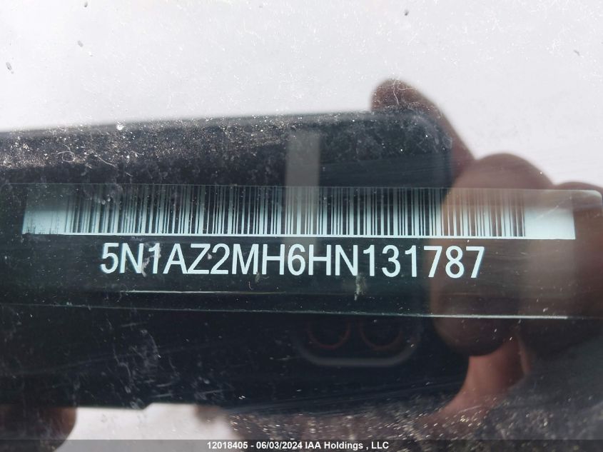 2017 Nissan Murano VIN: 5N1AZ2MH6HN131787 Lot: 12018405