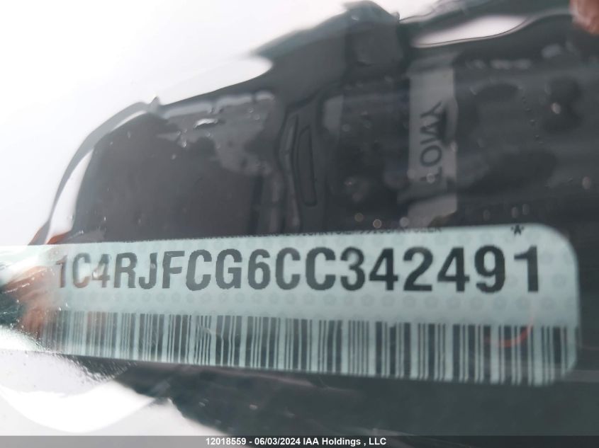 2012 Jeep Grand Cherokee Overland VIN: 1C4RJFCG6CC342491 Lot: 12018559
