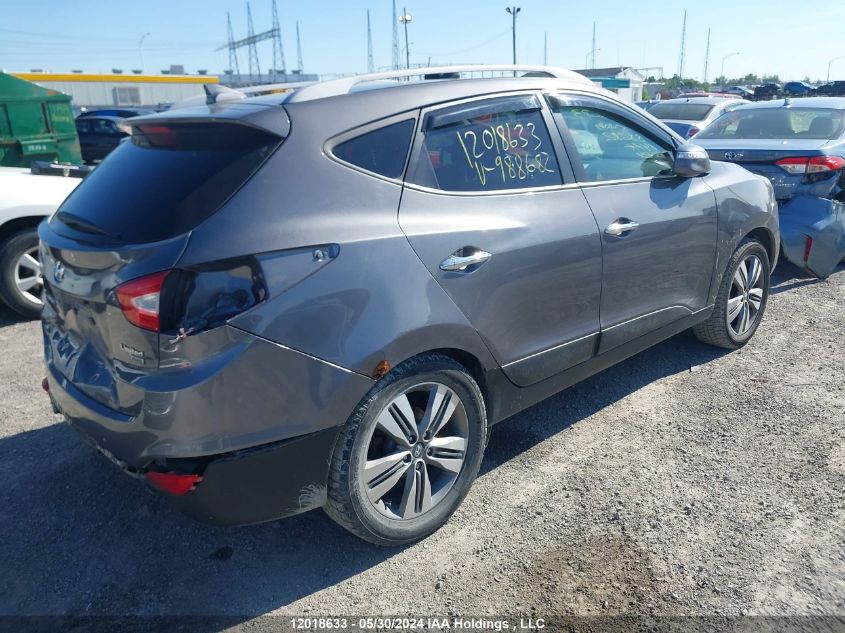 2015 Hyundai Tucson Limited VIN: KM8JUCAGXFU988682 Lot: 12018633