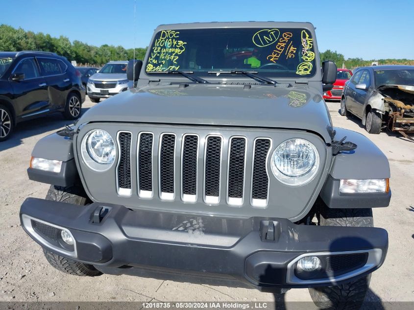 2022 Jeep Wrangler Unlimited Sahara VIN: 1C4HJXEN0NW161692 Lot: 12018735