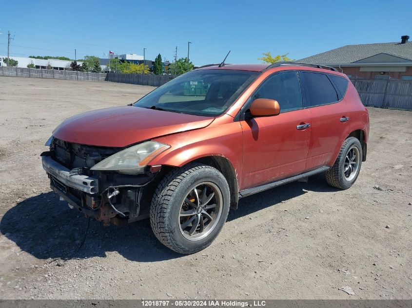 2004 Nissan Murano Sl/Se VIN: JN8AZ08W94W303885 Lot: 12018797