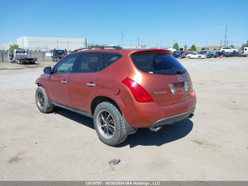 2004 Nissan Murano Sl/Se VIN: JN8AZ08W94W303885 Lot: 12018797