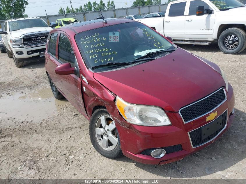 2011 Chevrolet Aveo VIN: 3G1TC6DG1BL106261 Lot: 12018816