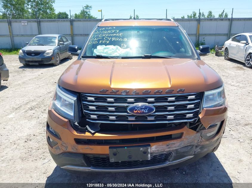 2017 Ford Explorer Xlt VIN: 1FM5K7DH3HGC49268 Lot: 12018833