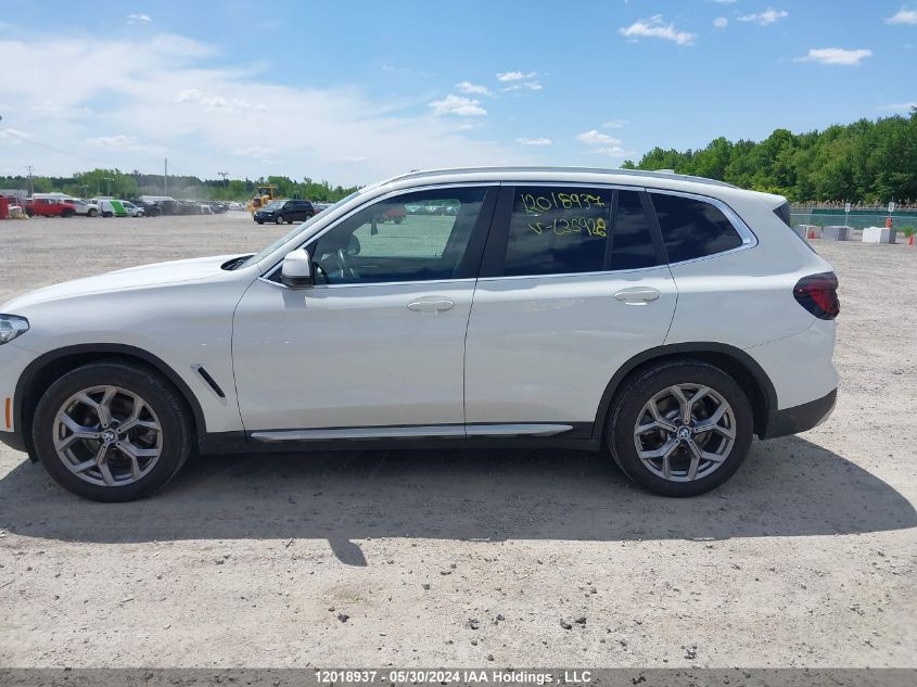 2022 BMW X3 VIN: 5UX53DP05N9L35928 Lot: 12018937