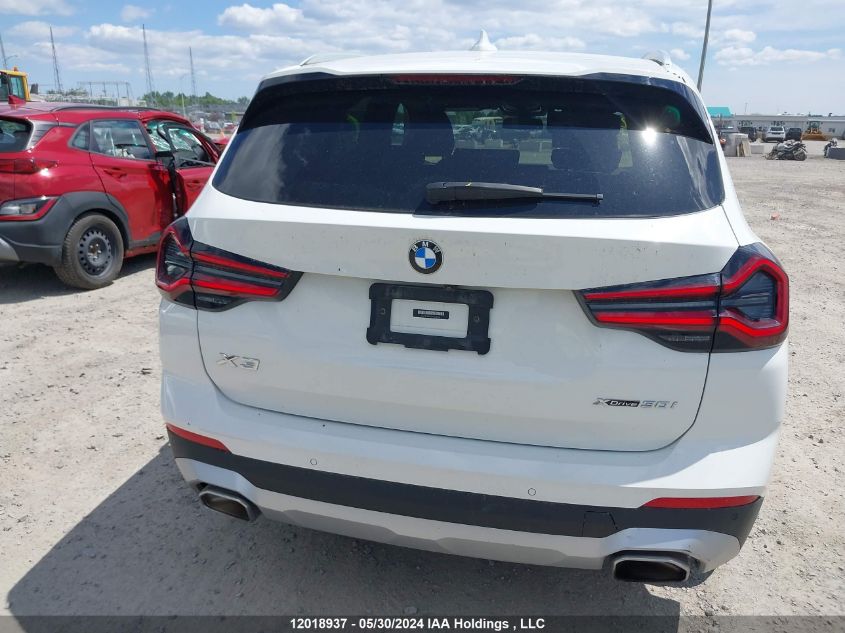 2022 BMW X3 VIN: 5UX53DP05N9L35928 Lot: 12018937