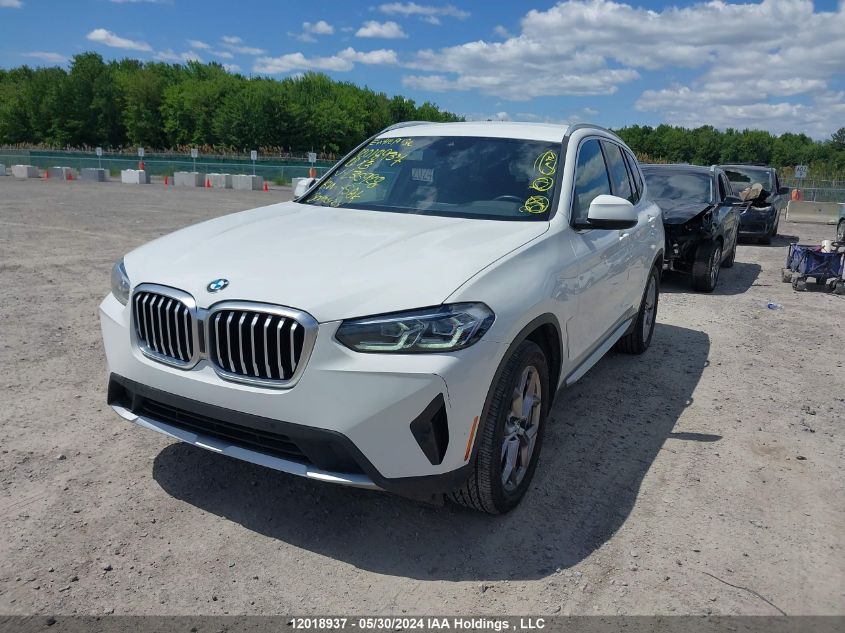 2022 BMW X3 VIN: 5UX53DP05N9L35928 Lot: 12018937