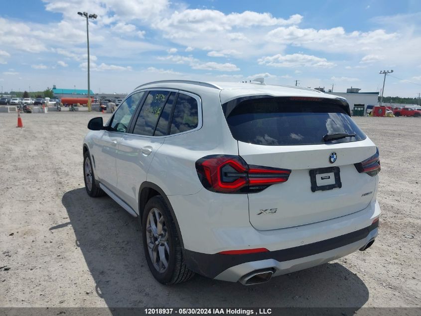 2022 BMW X3 VIN: 5UX53DP05N9L35928 Lot: 12018937