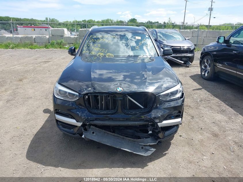 2020 BMW X3 VIN: 5UXTY5C02LLT38421 Lot: 12018942