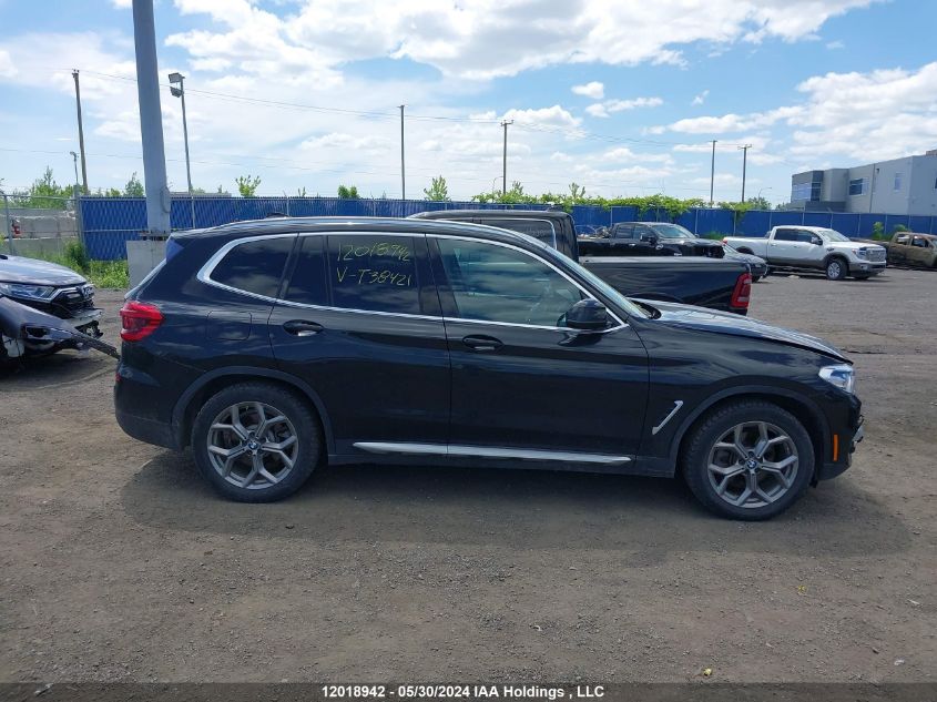 2020 BMW X3 VIN: 5UXTY5C02LLT38421 Lot: 12018942