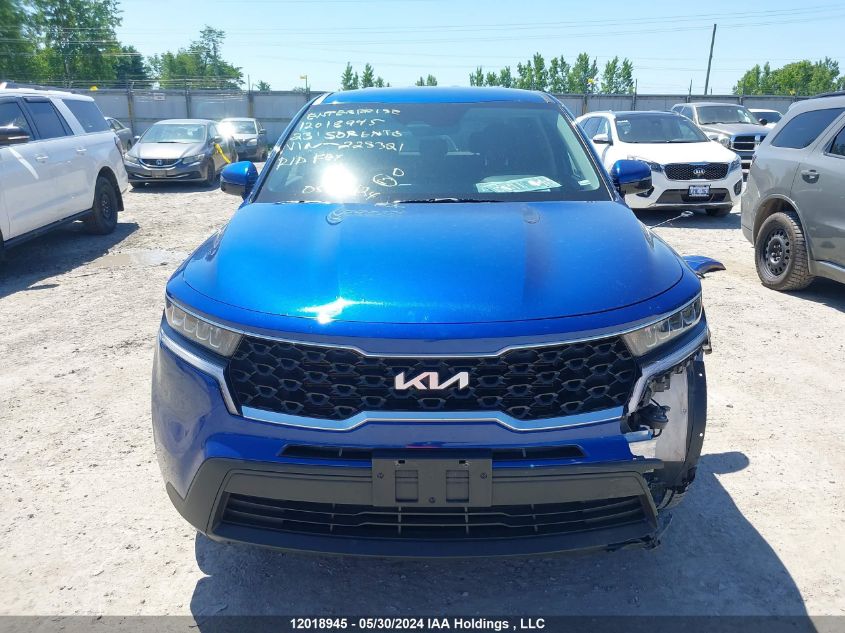 2023 Kia Sorento Lx VIN: 5XYRGDLC8PG225321 Lot: 12018945