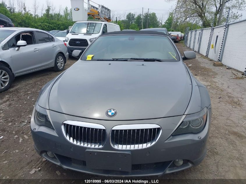 2005 BMW 6 Series VIN: WBAEK73455B326957 Lot: 12018995
