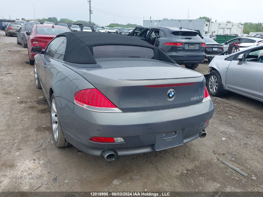 2005 BMW 6 Series VIN: WBAEK73455B326957 Lot: 12018995