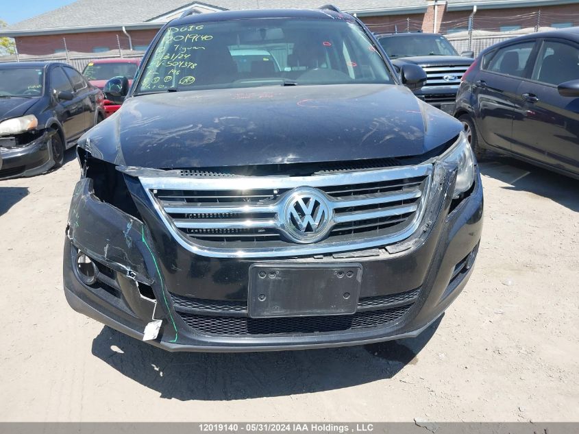 2010 Volkswagen Tiguan Se/Sel VIN: WVGBV7AX2AW504378 Lot: 12019140