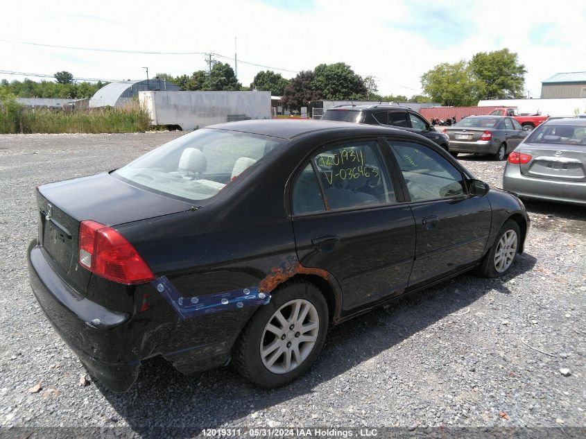 2005 Honda Civic Sdn VIN: 2HGES16615H036463 Lot: 12019311