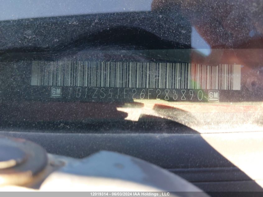 2006 Chevrolet Malibu VIN: 1G1ZS51F26F283890 Lot: 12019314